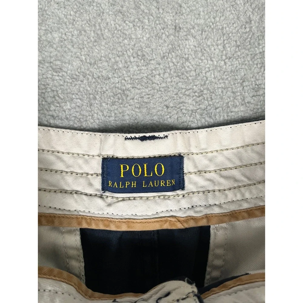 Polo Ralph Lauren Mens Navy Blue Cotton Cargo Shorts Size 32 Utility Casual